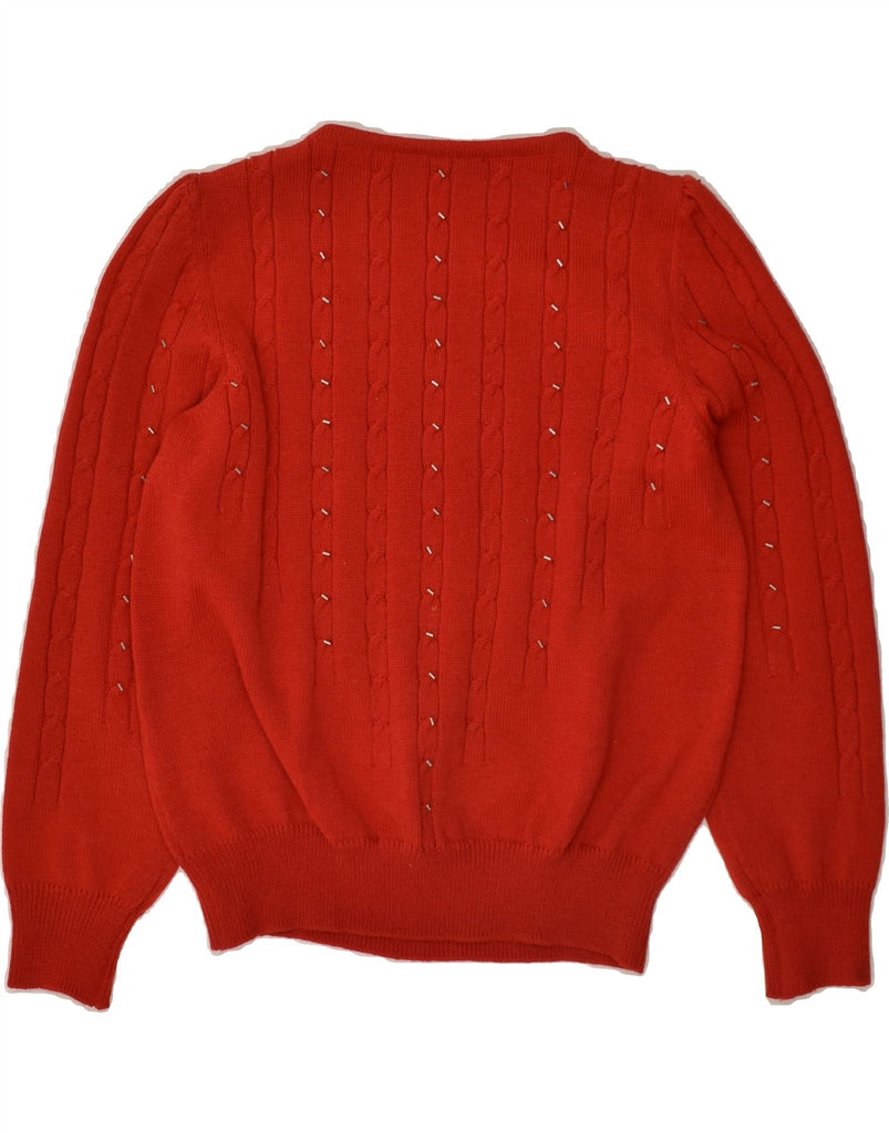 VINTAGE Womens Boat Neck Jumper Sweater UK 14 Large Red | Vintage Vintage | Thrift | Second-Hand Vintage | Used Clothing | Messina Hembry 