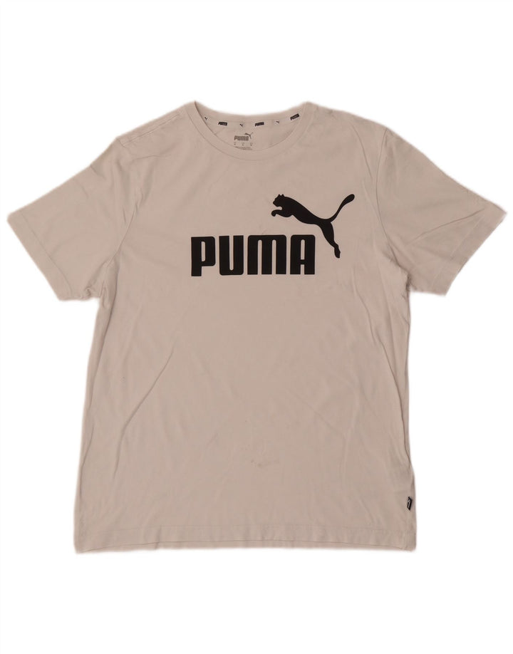 Puma Mens Graphic T-Shirt Top Medium White Cotton