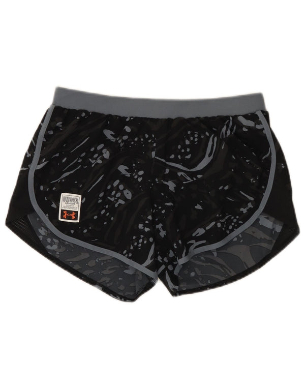 Under Armour Womens Sport Shorts UK 14 Medium  Black Spotted Polyester