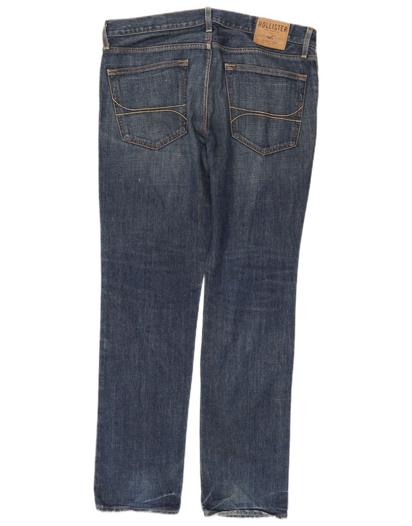Hollister Mens Straight Jeans W34 L32 Blue Cotton