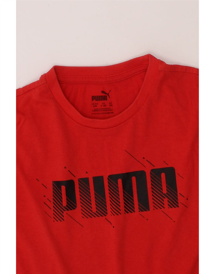PUMA Boys Graphic T-Shirt Top 9-10 Years Red Cotton Vintage Puma and Second-Hand Puma from Messina Hembry 