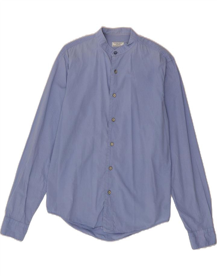 ZARA Mens Slim Fit Shirt Medium Blue Pinstripe Vintage Zara and Second-Hand Zara from Messina Hembry 
