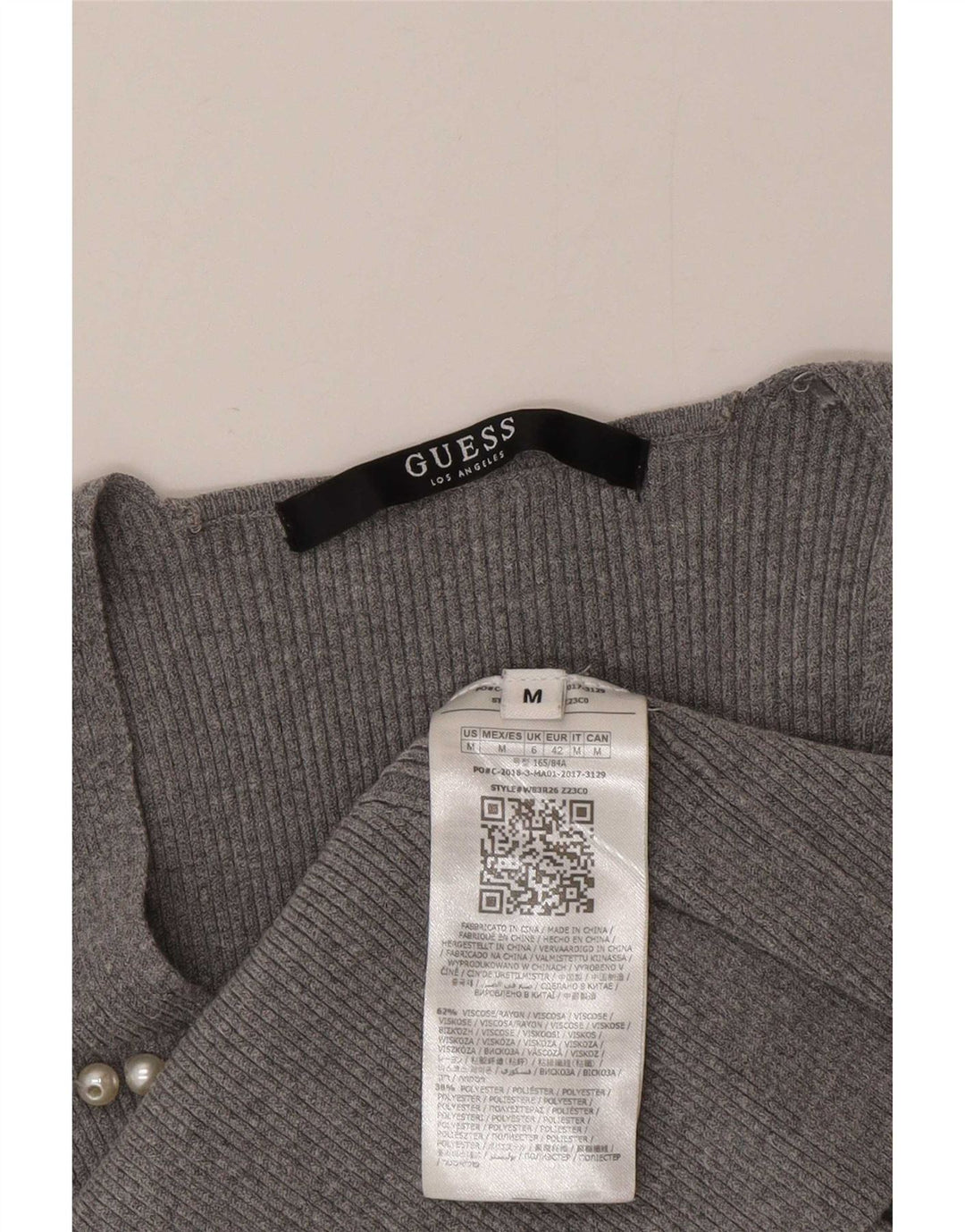 Guess Womens Long Sleeve Blouse Top UK 6 XS Grey Viscose
