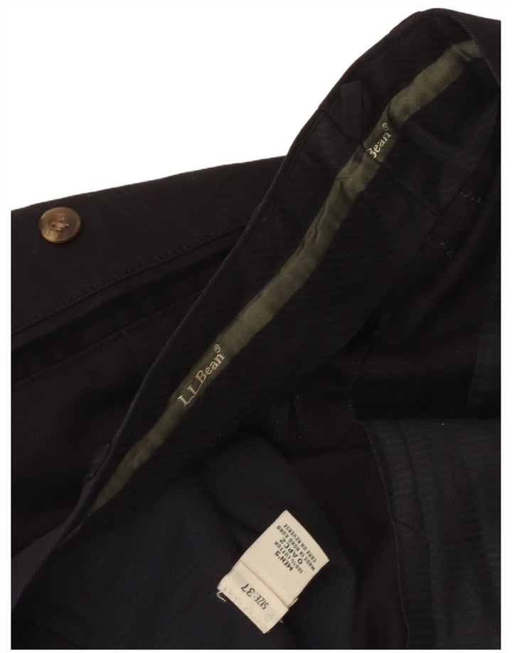 L.L.Bean Mens Pegged Casual Trousers W37 L32 Black Cotton