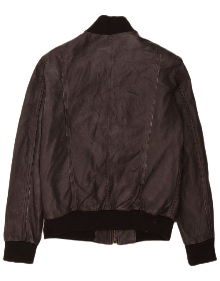 Vintage Mens Bomber Leather Jacket UK 36 Small Brown Leather