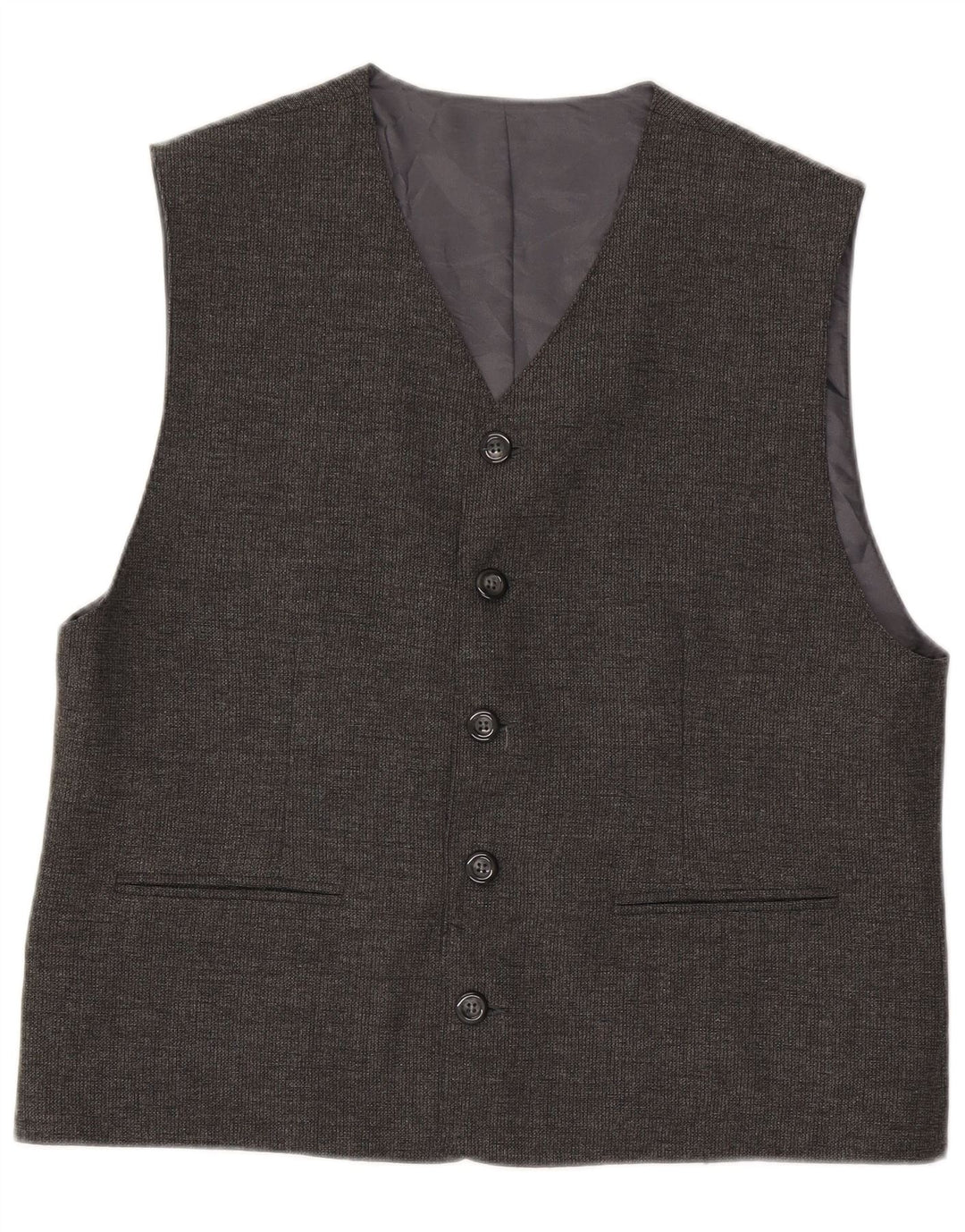 Vintage Mens Waistcoat 2XL Grey Wool
