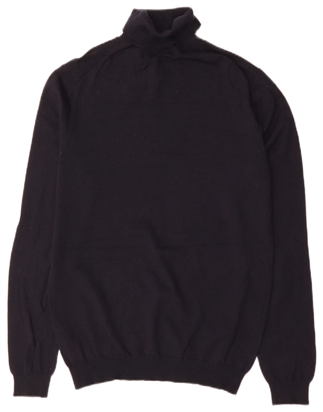 Reiss Mens Roll Neck Jumper Sweater Medium Navy Blue Wool