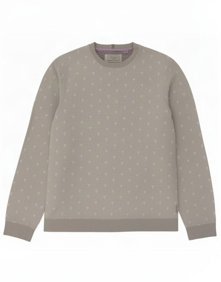 Ted Baker Mens Sweatshirt Jumper Size 3 Medium Grey Spotted