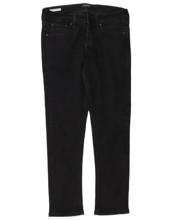 Jack & Jones Mens GLENN Slim Jeans W34 L30 Black Cotton