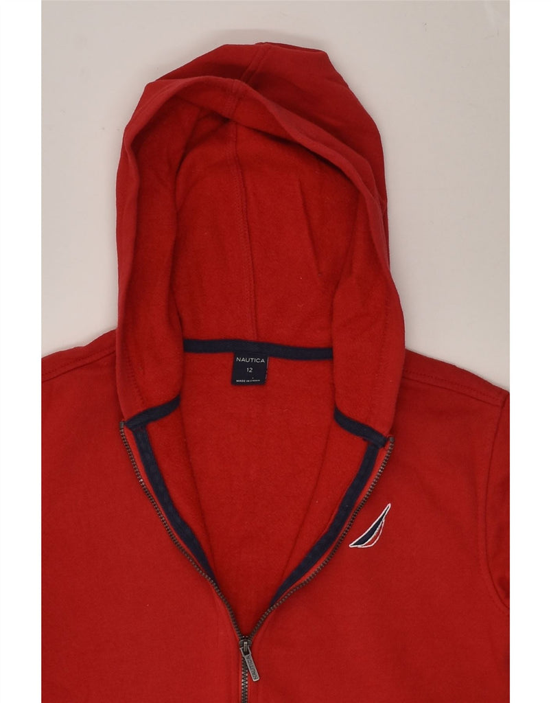 NAUTICA Boys Graphic Zip Hoodie Sweater 11-12 Years Red Cotton | Vintage Nautica | Thrift | Second-Hand Nautica | Used Clothing | Messina Hembry 