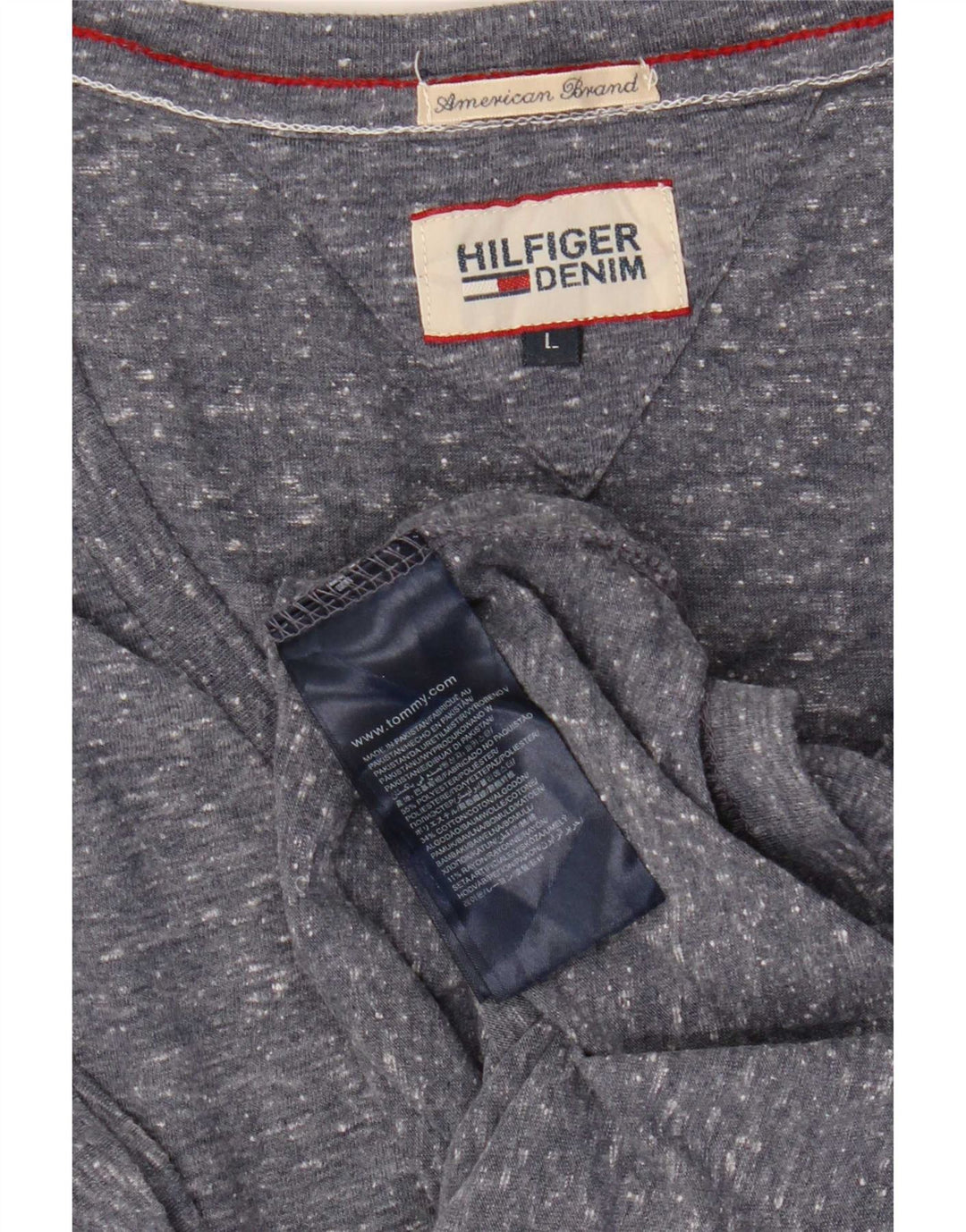 Tommy Hilfiger Womens T-Shirt Top UK 16 Large Grey Flecked Polyester