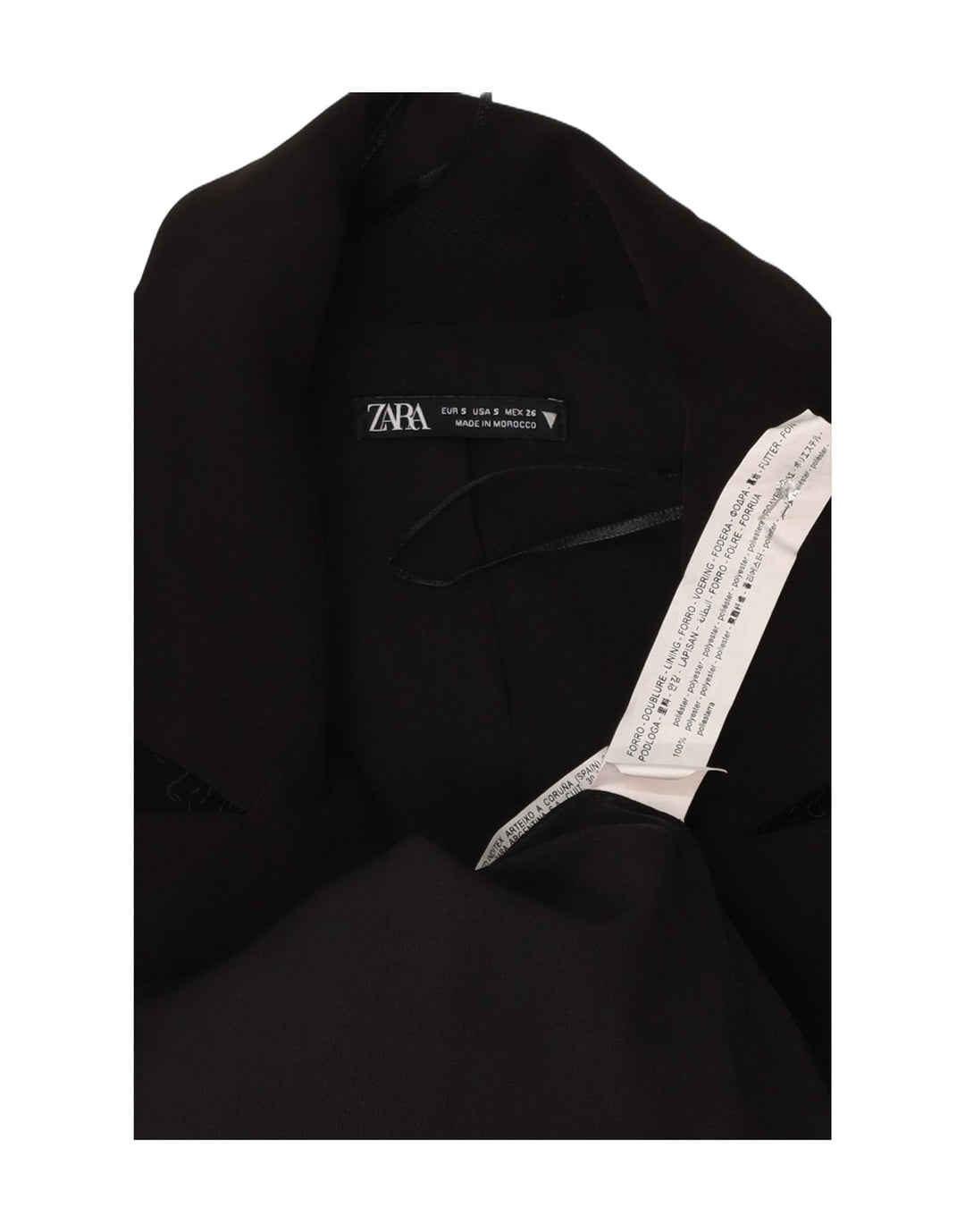 Zara Womens Overcoat UK 10 Small Black Polyester