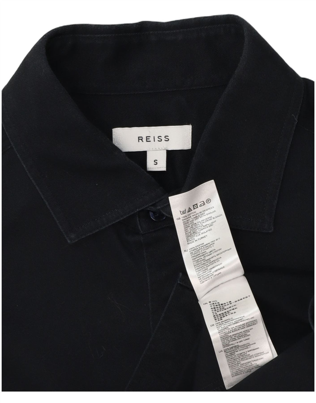 Reiss Mens Shirt Small Navy Blue Cotton