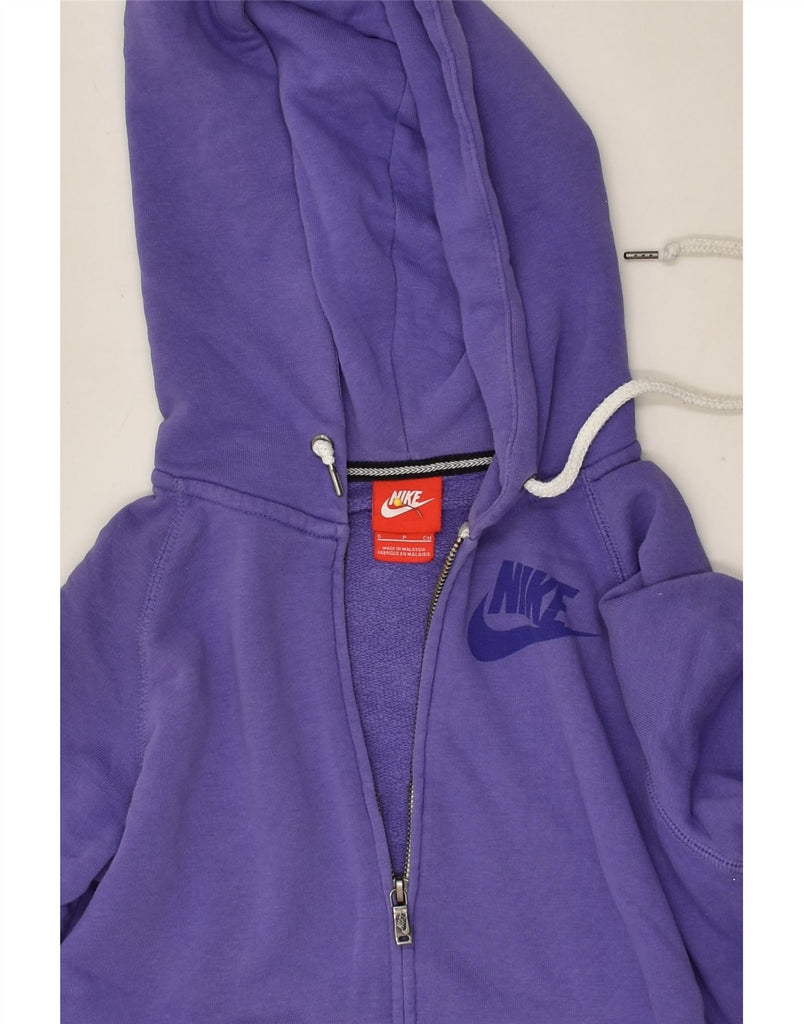 NIKE Womens Zip Hoodie Sweater UK 10 Small Purple Cotton | Vintage Nike | Thrift | Second-Hand Nike | Used Clothing | Messina Hembry 