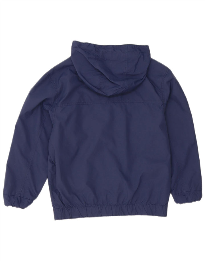 Kickers Boys Hooded Windbreaker Jacket 7-8 Years Small Navy Blue Nylon