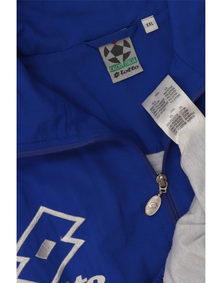 Lotto Mens Graphic Tracksuit Top Jacket 2XL Blue Colourblock Nylon