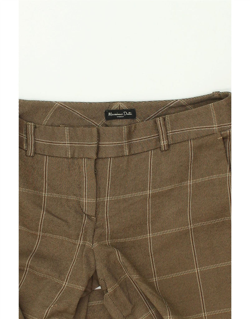 MASSIMO DUTTI Womens Slim Chino Trousers W30 L30 Brown Check Cotton | Vintage Massimo Dutti | Thrift | Second-Hand Massimo Dutti | Used Clothing | Messina Hembry 