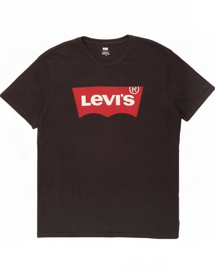 Levi's Mens Graphic T-Shirt Top Large Black Cotton