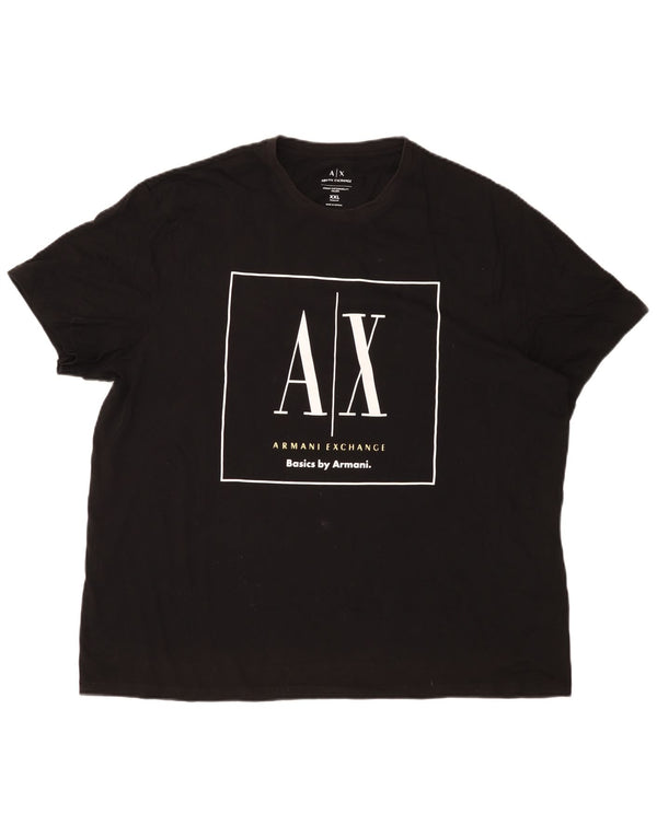 Armani Exchange Mens Regular Graphic T-Shirt Top 2XL Black