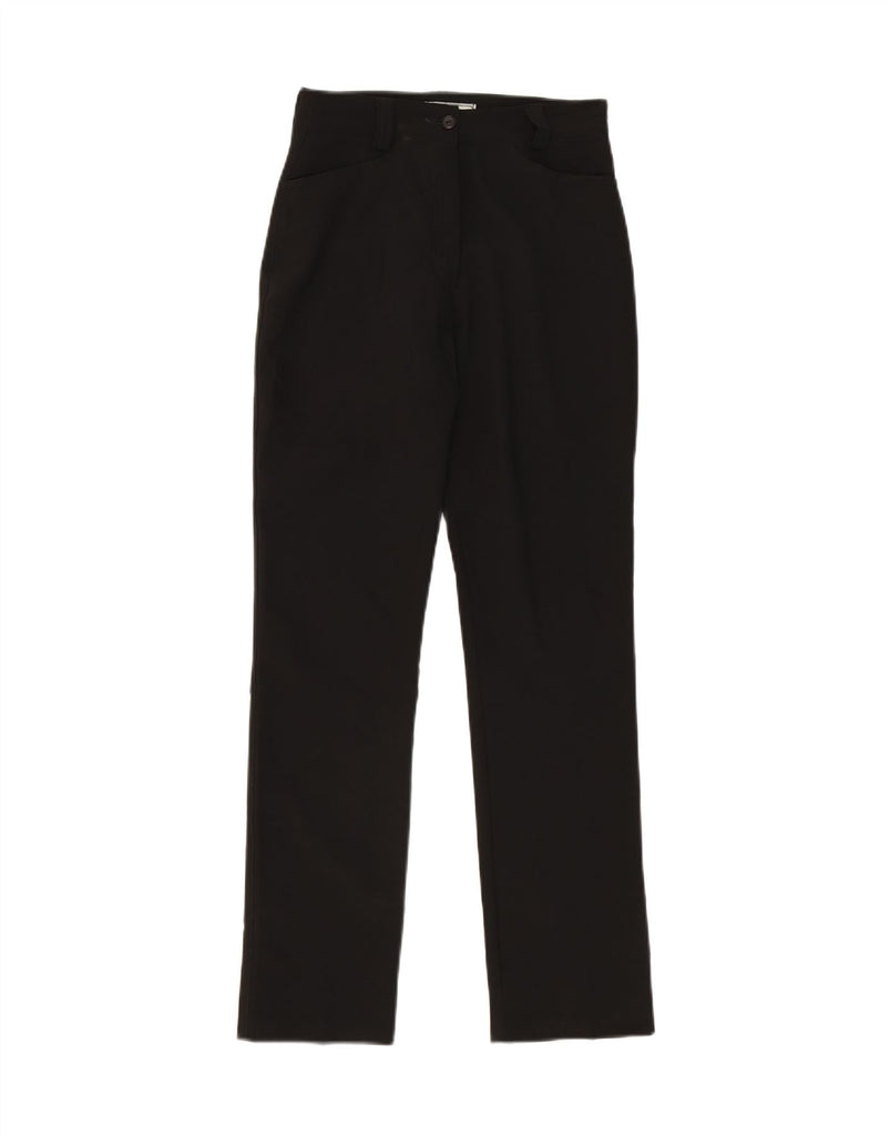 VINTAGE Womens Slim Casual Trousers Small W26 L29 Black Cotton Vintage Vintage and Second-Hand Vintage from Messina Hembry 