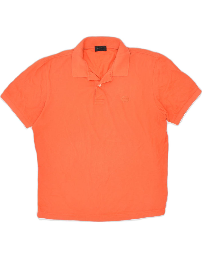 SERGIO TACCHINI Mens Polo Shirt Large Orange Cotton | Vintage | Thrift | Second-Hand | Used Clothing | Messina Hembry 