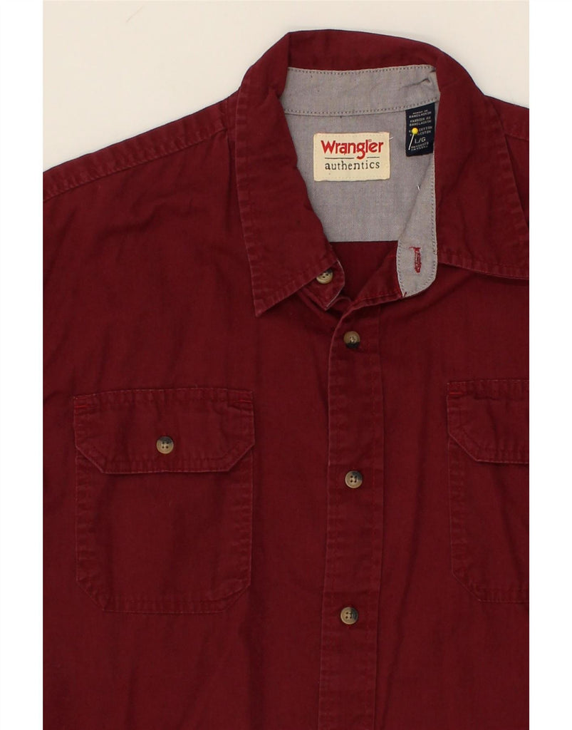 WRANGLER Mens Short Sleeve Shirt Large Red Cotton Vintage Wrangler and Second-Hand Wrangler from Messina Hembry 