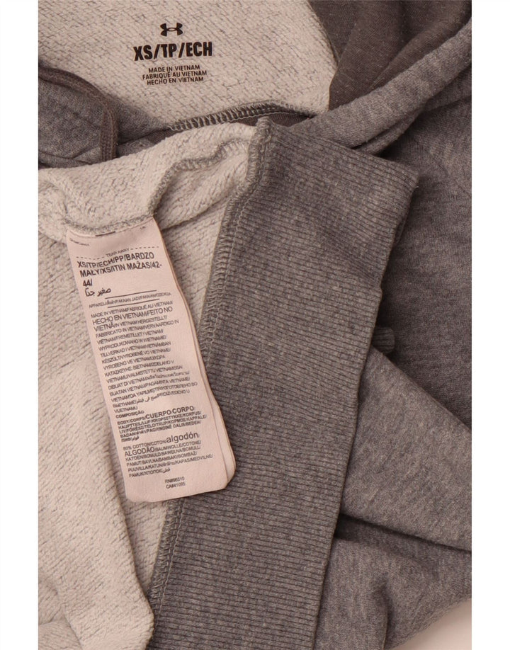 UNDER ARMOUR Mens Hoodie Jumper XS Grey Cotton