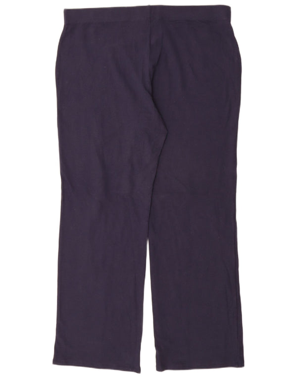 Marks & Spencer Womens Tracksuit Trousers UK 18 XL Navy Blue Cotton