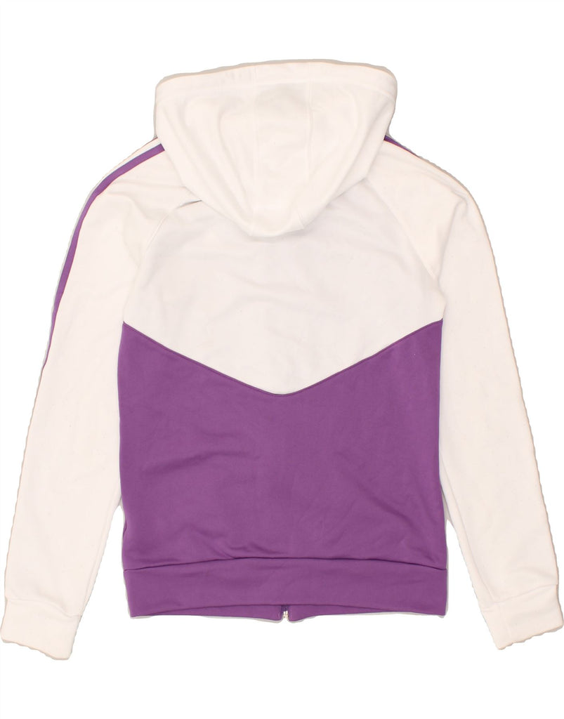 ADIDAS Womens Zip Hoodie Sweater UK 12 Medium Purple Colourblock Polyester | Vintage Adidas | Thrift | Second-Hand Adidas | Used Clothing | Messina Hembry 