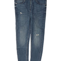 Zara Mens Distressed Slim Jeans EU 42 Large W32 L27 Blue Cotton