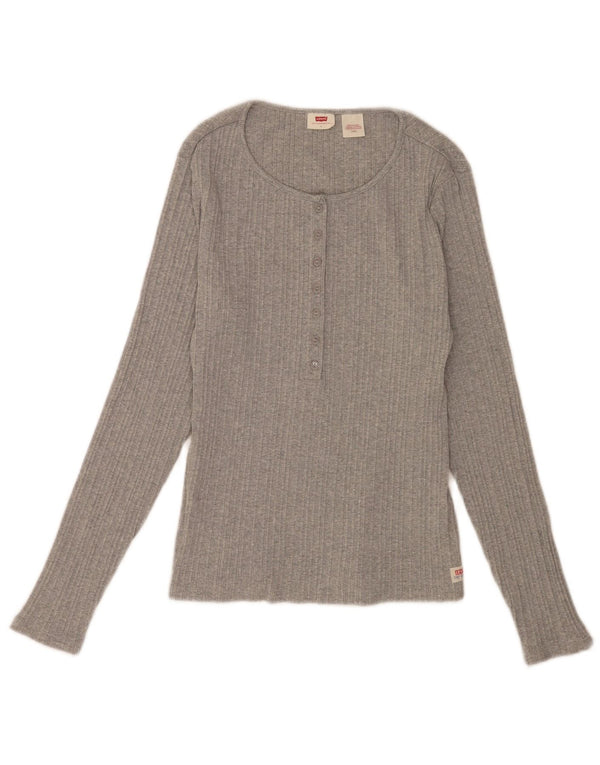 Levi's Womens Regular Top Long Sleeve UK 14 Large Grey