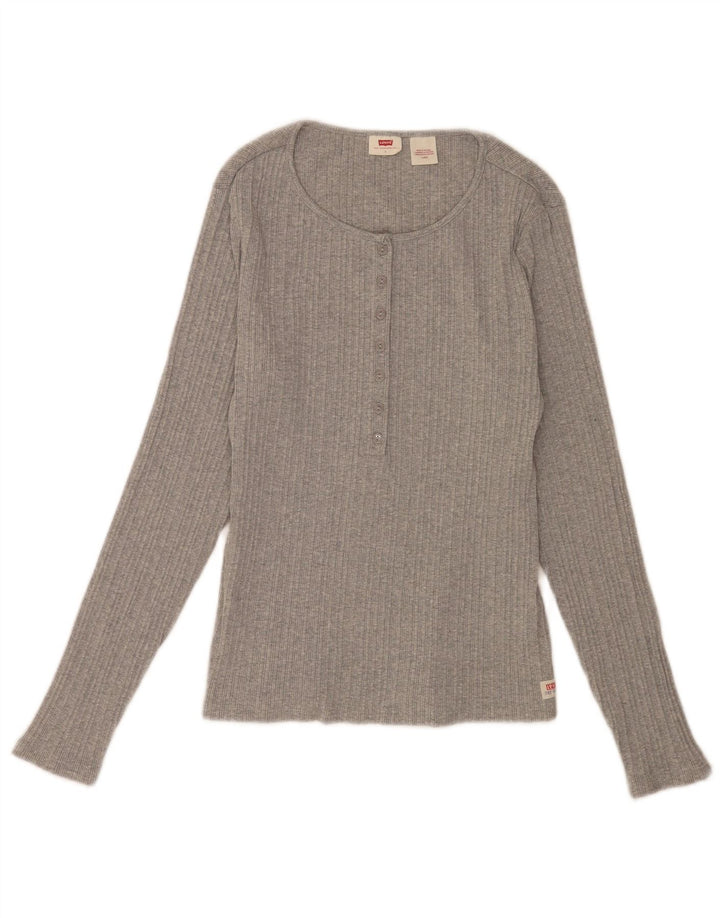 Levi's Womens Regular Top Long Sleeve UK 14 Large Grey
