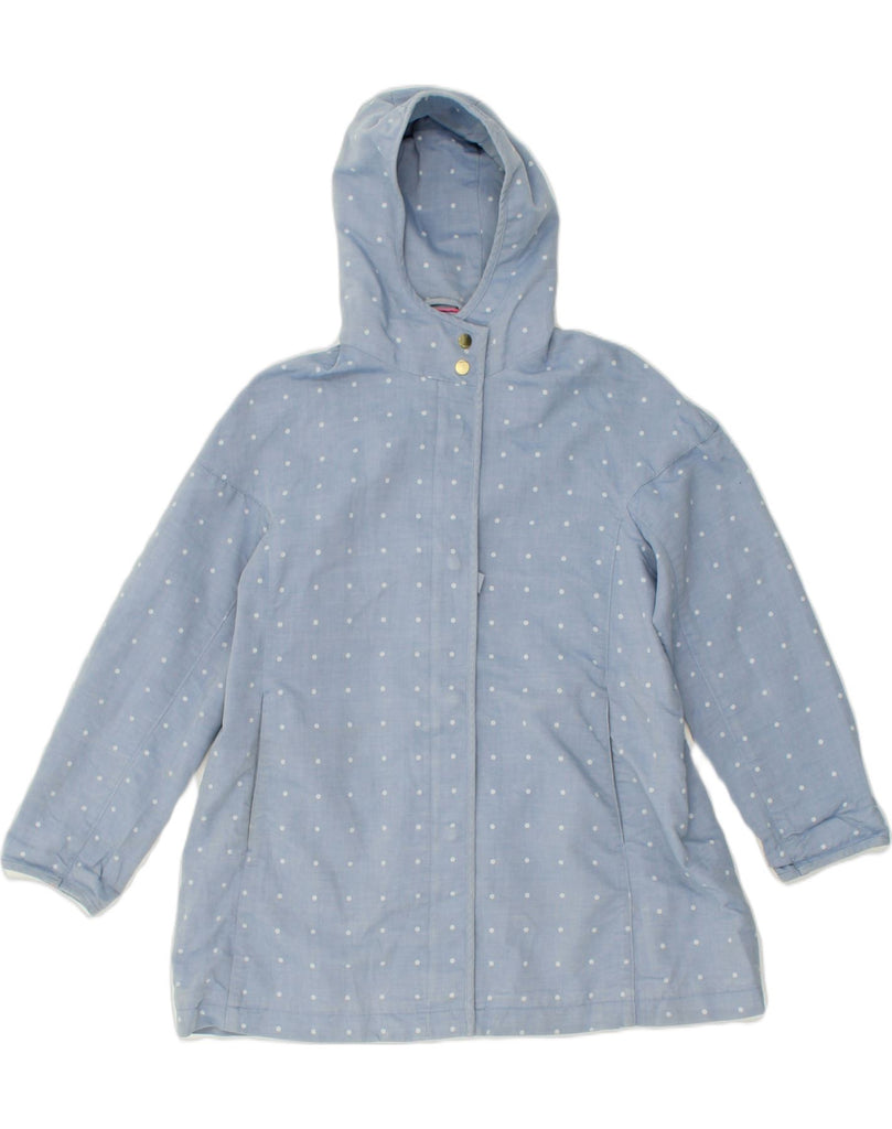 JOULES Womens Hooded Bomber Jacket UK 14 Large  Blue Polka Dot Cotton | Vintage Joules | Thrift | Second-Hand Joules | Used Clothing | Messina Hembry 