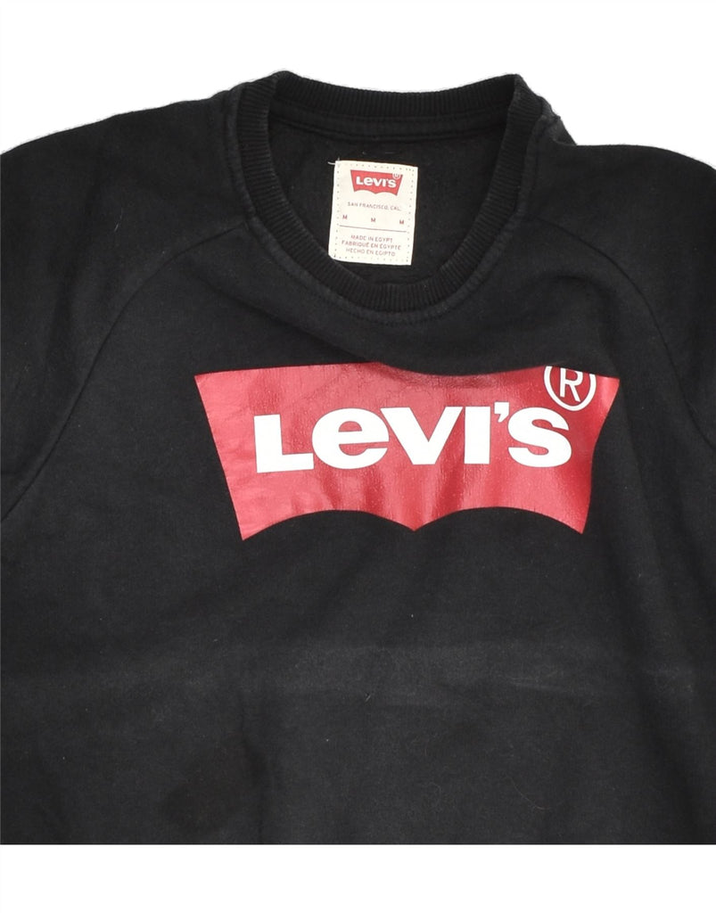 LEVI'S Boys Graphic Sweatshirt Jumper 5-6 Years Medium Black Cotton | Vintage Levi's | Thrift | Second-Hand Levi's | Used Clothing | Messina Hembry 