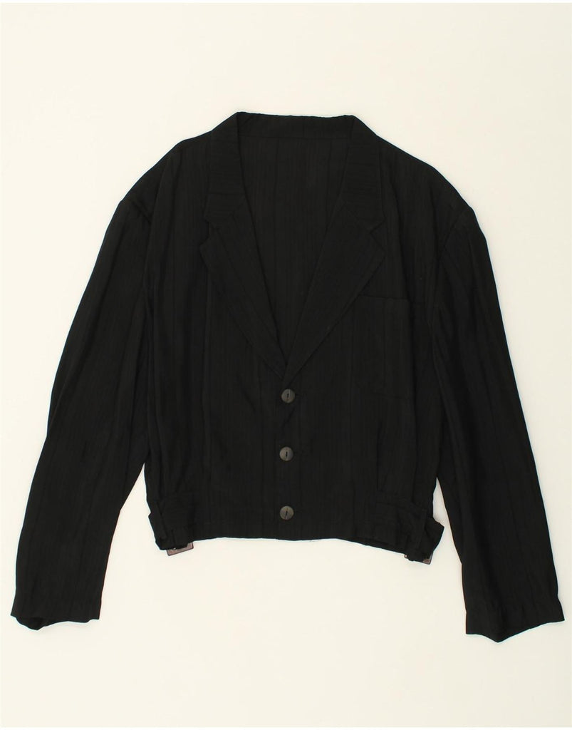 VINTAGE Womens 3 Button Blazer Jacket IT 52 2XL Black Striped | Vintage Vintage | Thrift | Second-Hand Vintage | Used Clothing | Messina Hembry 