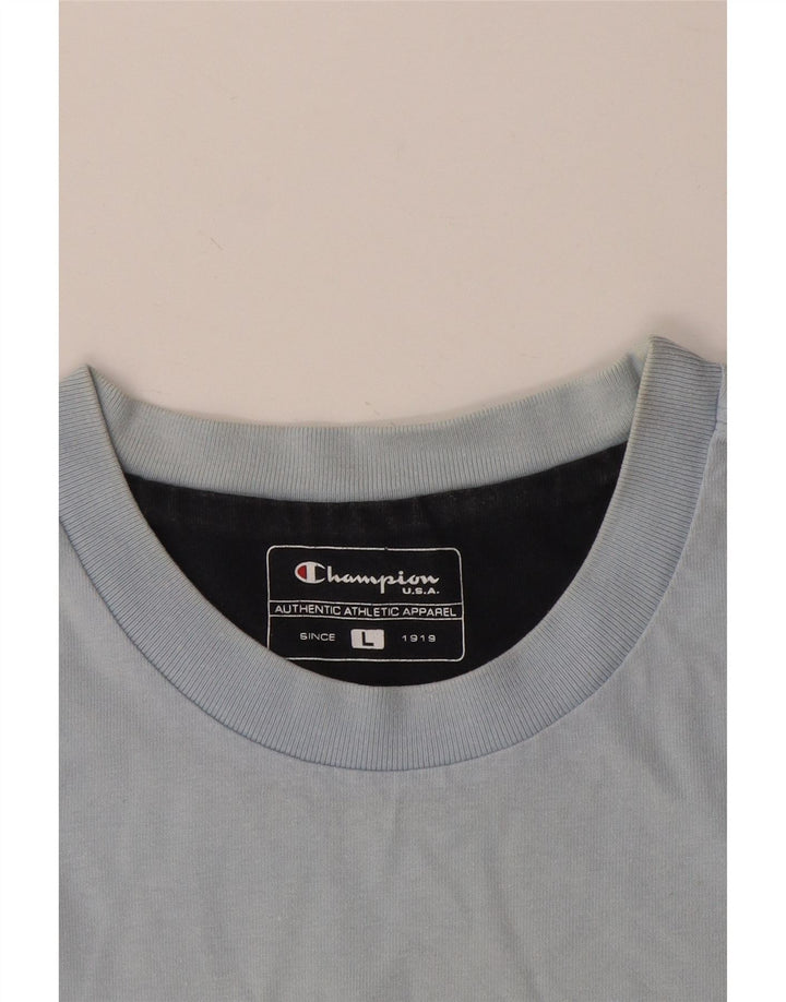Champion Mens Graphic T-Shirt Top Large Blue