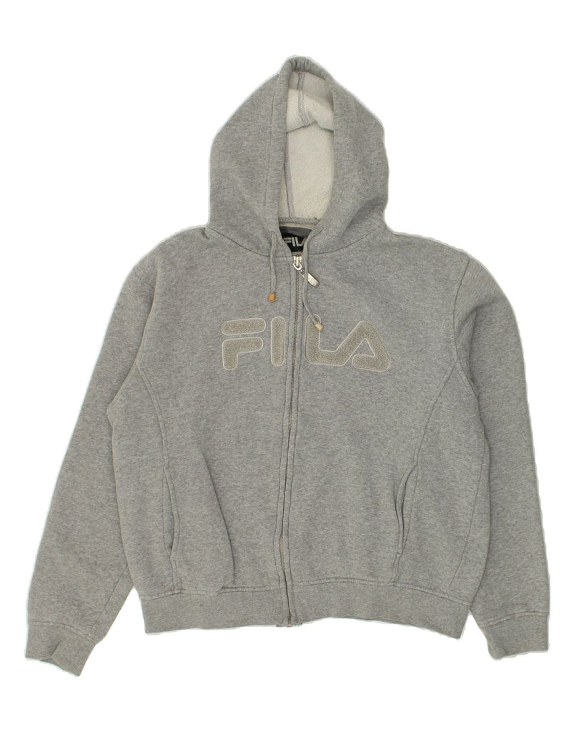 FILA Mens Graphic Zip Hoodie Sweater Large Grey Vintage Fila and Second-Hand Fila from Messina Hembry 