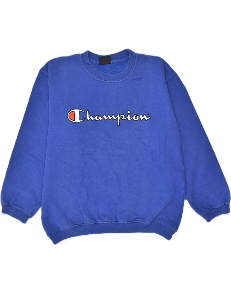 CHAMPION Boys Graphic Sweatshirt Jumper 11-12 Years Blue Cotton | Vintage | Thrift | Second-Hand | Used Clothing | Messina Hembry 