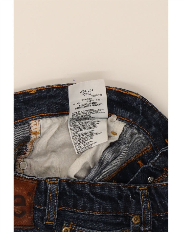 LEE Womens Powell Straight Jeans W34 L30 Navy Blue Cotton