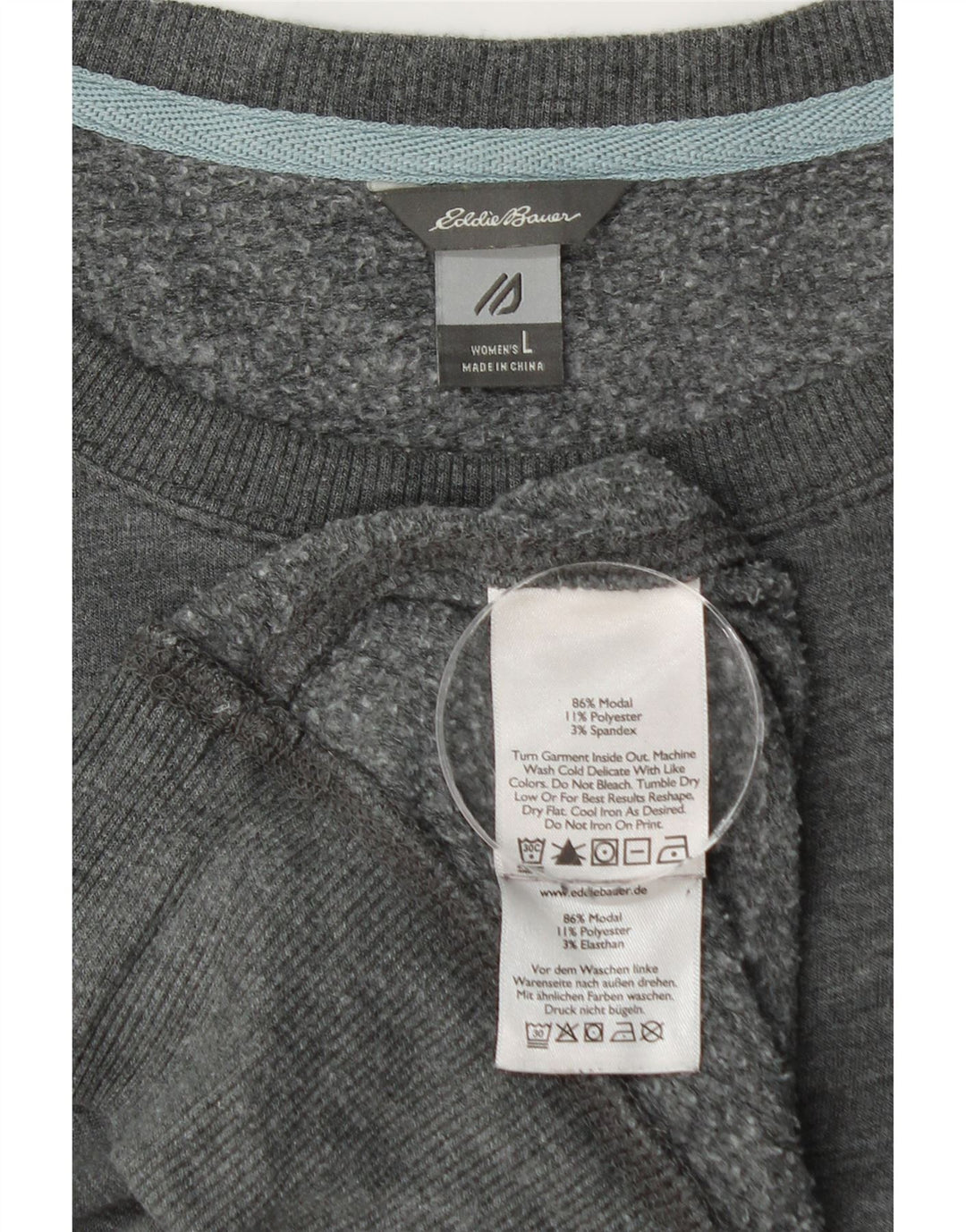 Eddie Bauer Womens Sweatshirt Jumper UK 16 Large Grey Modal
