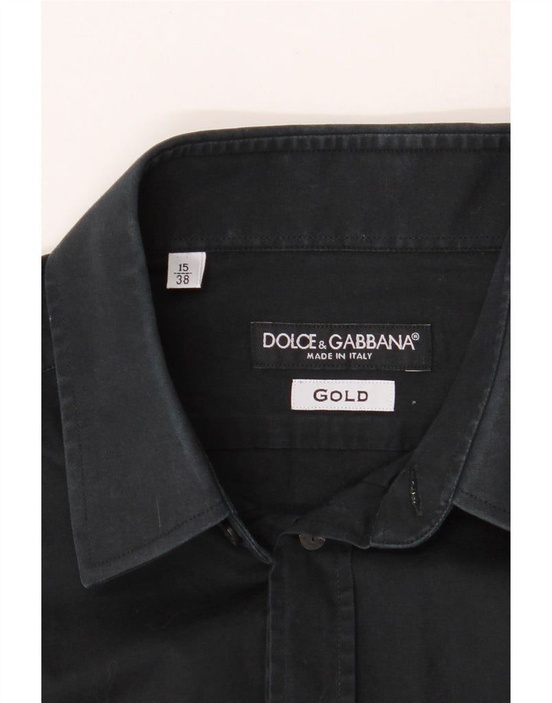 DOLCE & GABBANA Mens Shirt Size 15 38 Medium Navy Blue Vintage Dolce & Gabbana and Second-Hand Dolce & Gabbana from Messina Hembry 