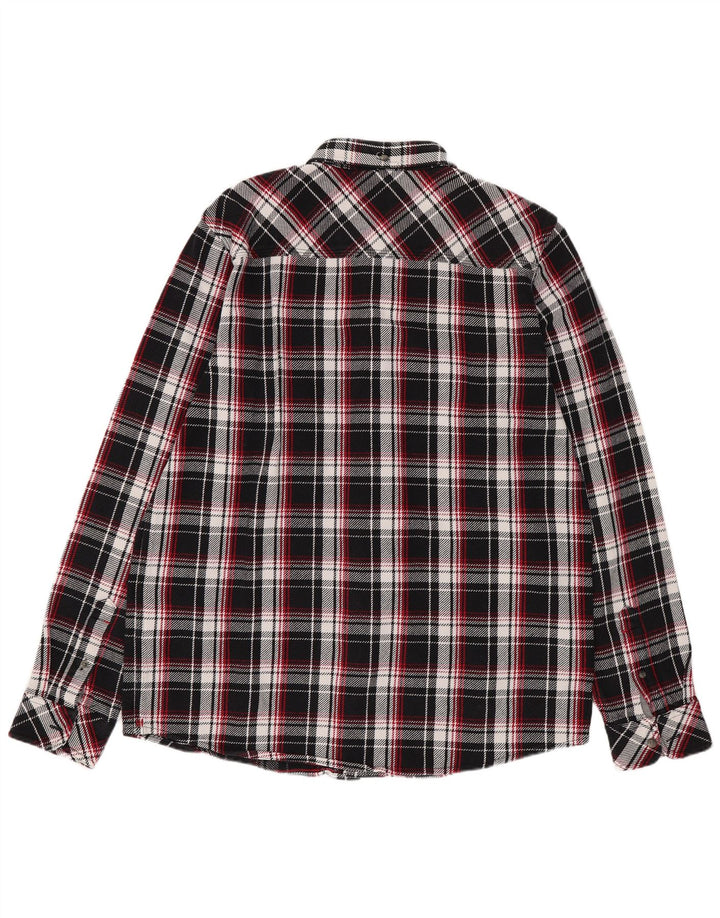Carhartt Mens Worker Wear Regular Fit Flannel Shirt Large Black Plaid