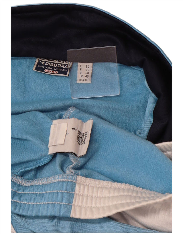 Diadora Mens Tracksuit Top Jacket UK 40 Medium Blue Colourblock Polyester