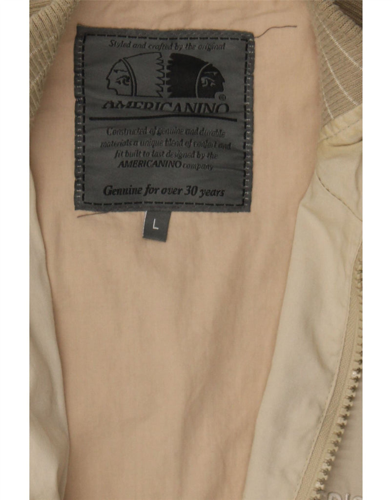 AMERICANINO Womens Bomber Jacket UK 16 Large Beige Cotton Vintage Americanino and Second-Hand Americanino from Messina Hembry 