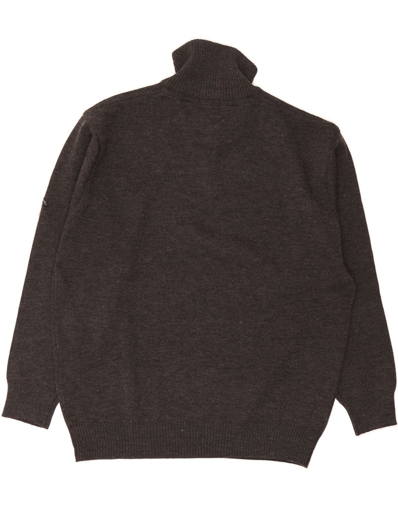 VINTAGE Mens Zip Neck Jumper Sweater 5XL Grey Merino Wool Vintage Vintage and Second-Hand Vintage from Messina Hembry 