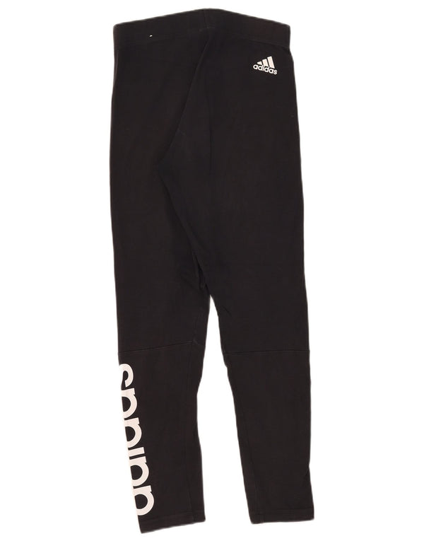 Adidas Womens Graphic Leggings UK 8 Small Black Cotton
