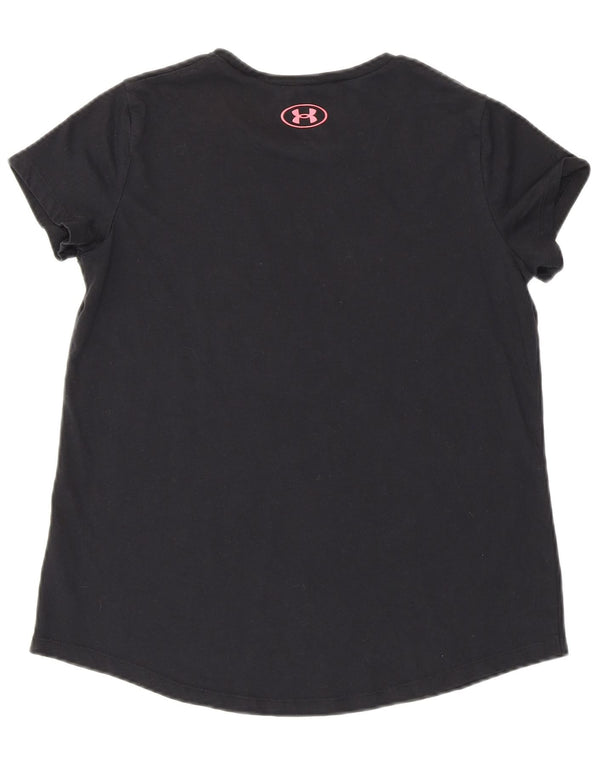 Under Armour Girls Loose Fit Graphic T-Shirt Top 13-14 Years XL Black
