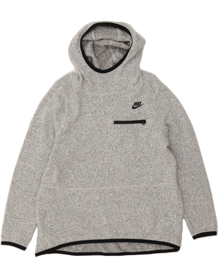 NIKE Womens Hoodie Jumper UK 16 Large Grey Flecked Polyester Vintage Nike and Second-Hand Nike from Messina Hembry 