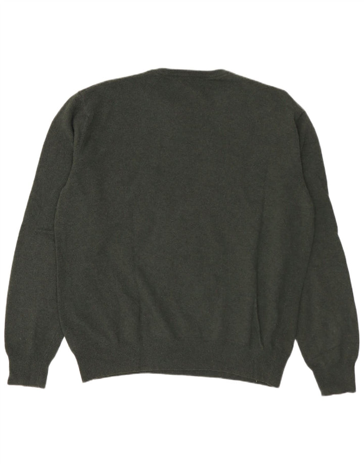 Kappa Mens Crew Neck Jumper Sweater Large Green Lambswool