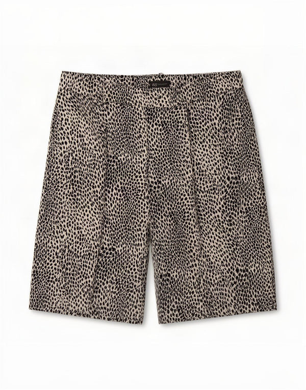 Marks & Spencer Womens Casual Shorts UK 18 XL W36 Black Animal Print